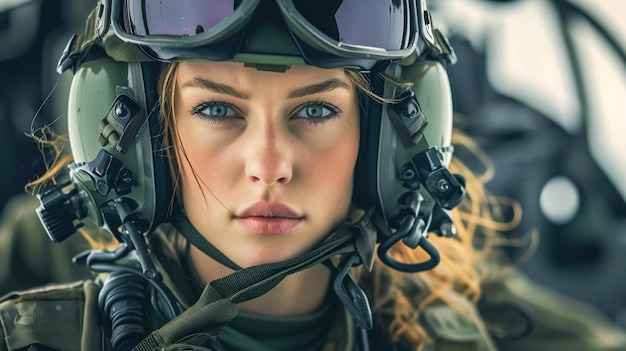 eine Frau in militärischer Uniform posiert für ein Foto