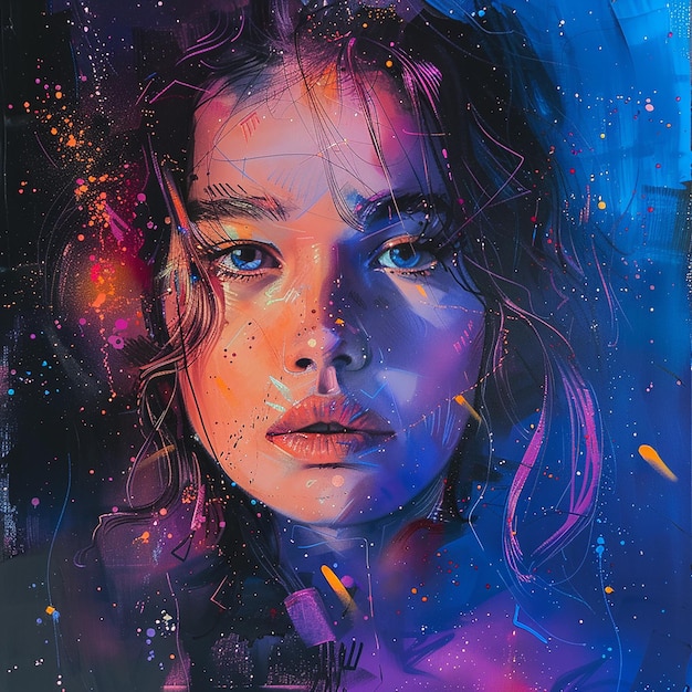 eine Frau mit blauen Augen und einem blauen Auge