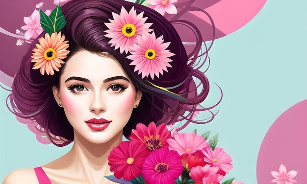 Eine Frau mit Blumen im Haar