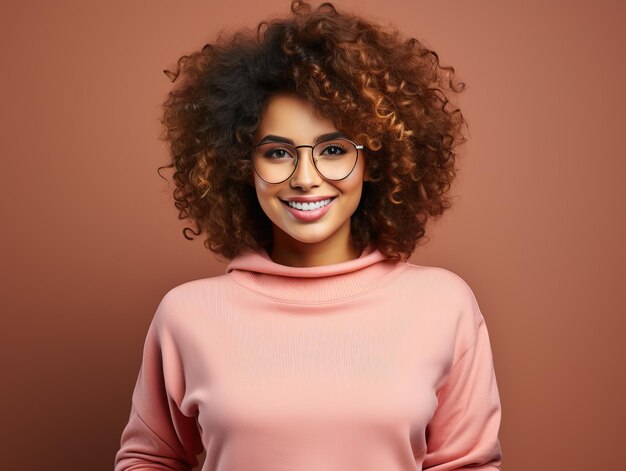 Eine Frau mit Brille und rosa Pullover lächelt in die Kamera