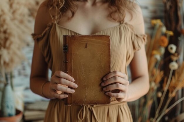 Eine Frau mit einem Buch in den Händen