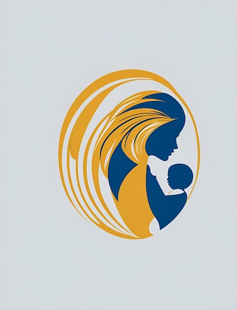 eine Frau mit einer blau-gelben Kreismutter