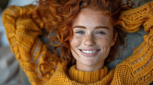 Eine Frau mit freckligen Haaren lächelt in die Kamera
