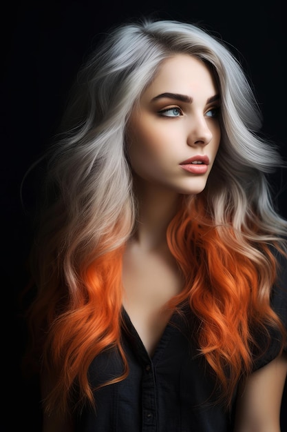 Eine Frau mit orangefarbenen Haaren
