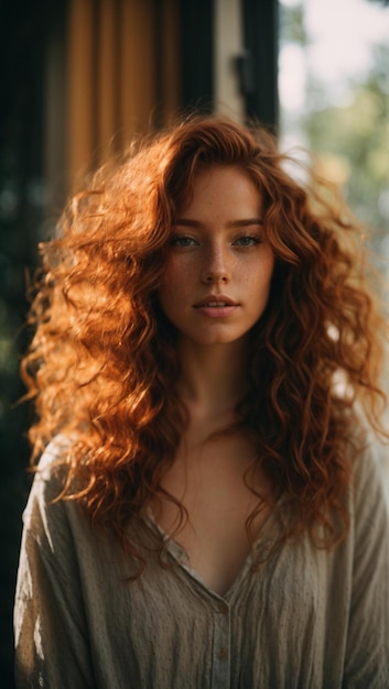 eine Frau mit roten Haaren
