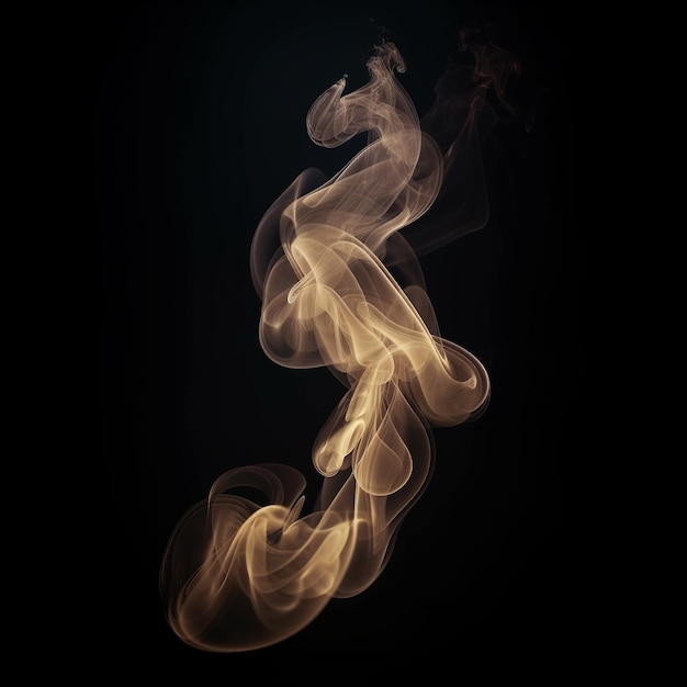 Eine Frau raucht in einem dunklen Raum mit einer Rauchfahne.