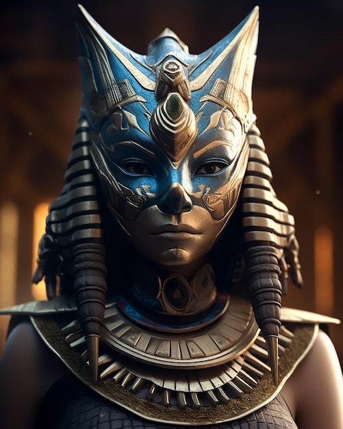 Foto eine frau trägt eine maske mit dem wort „egyptian“ darauf