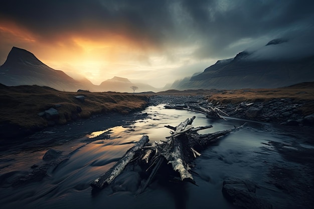 Eine friedliche, traumhafte ländliche Landschaft