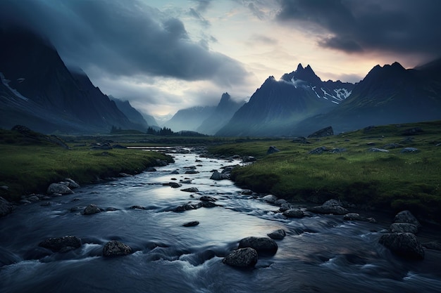 Eine friedliche, traumhafte ländliche Landschaft