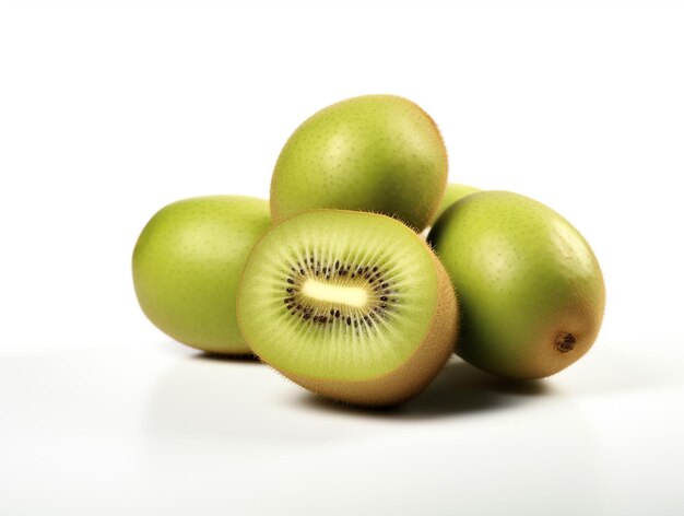 Eine frische Kiwi auf weißem Hintergrund