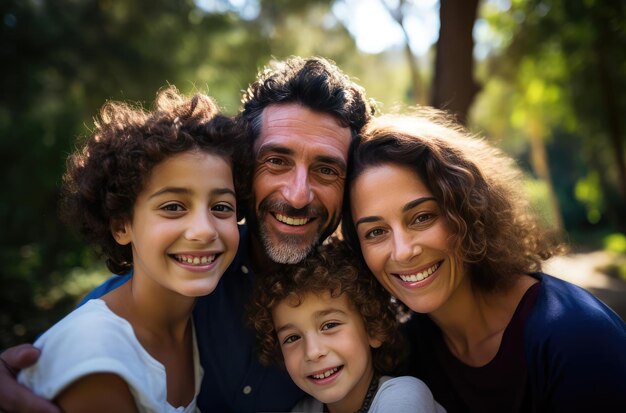 Eine fröhliche Familie mit Kindern