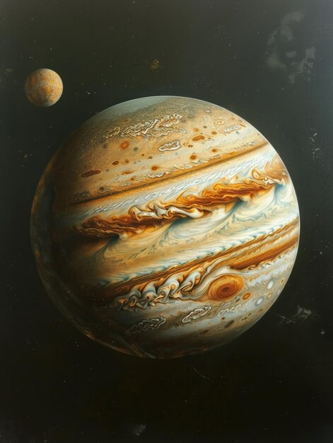 Eine futuristische Interpretation von Jupiter, inspiriert von der Bauernkultur.