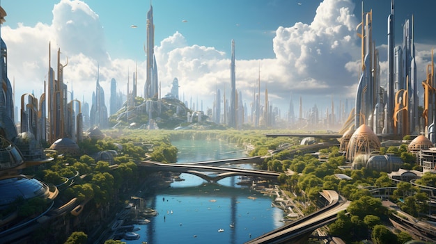 Eine futuristische Stadt