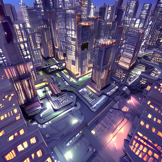 eine futuristische Stadt