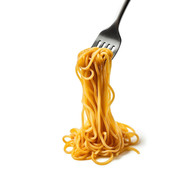 eine Gabel mit Spaghetti drauf