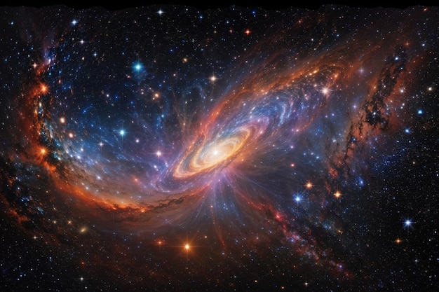 eine Galaxie mit einer Spiralgalaxie im Hintergrund