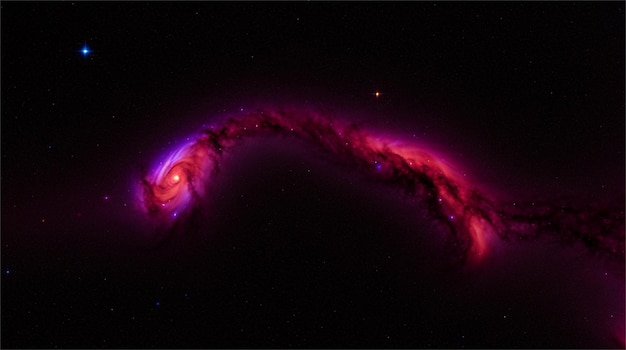Eine Galaxie mit lila und schwarzem Hintergrund