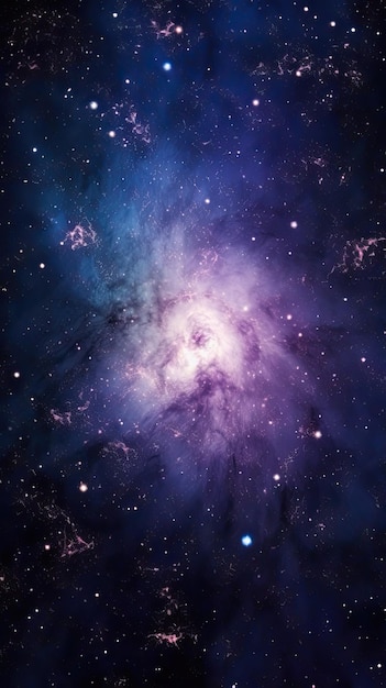 Eine Galaxie mit violetten und blauen Farben