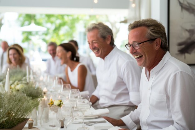 Foto eine ganz weiße dinnerparty