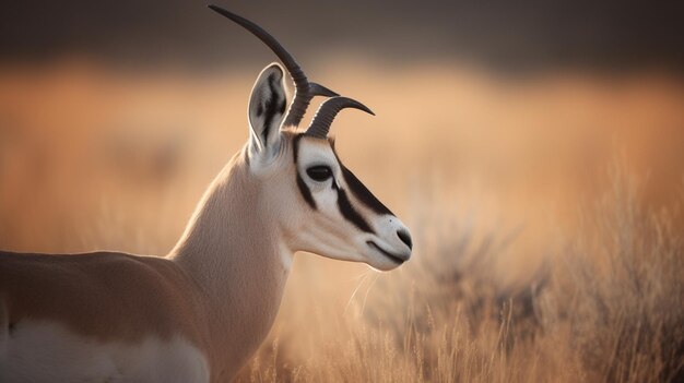 Eine Gazelle in einem Grasfeld