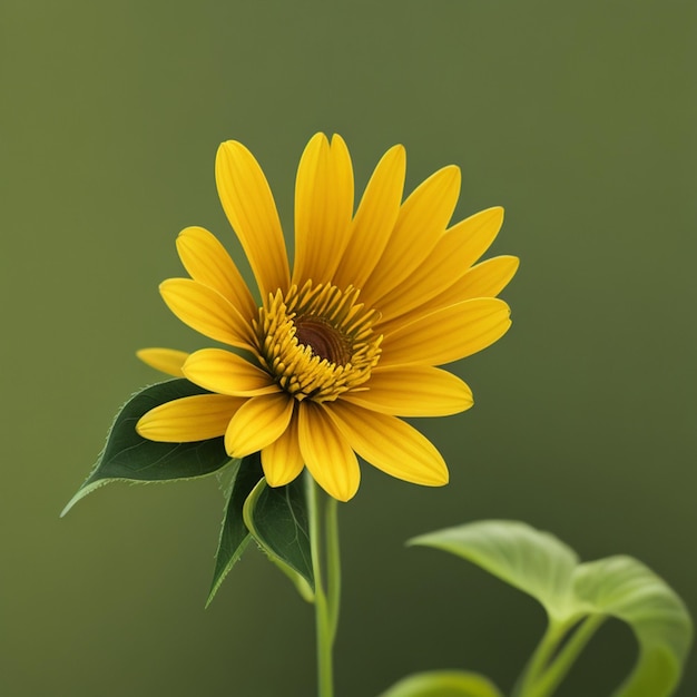 Eine gelbe Blume auf einem grünen Hintergrund