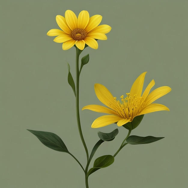Eine gelbe Blume auf einem grünen Hintergrund