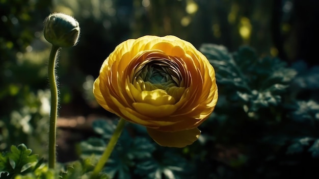 Eine gelbe Blume im Garten