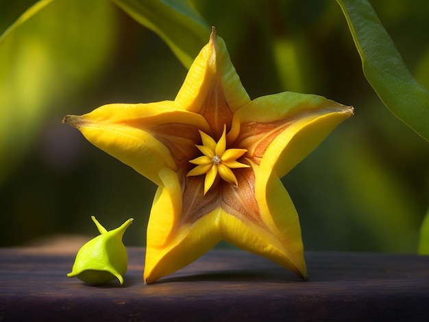 Eine gelbe Blume mit einem gelben Mittelpunkt