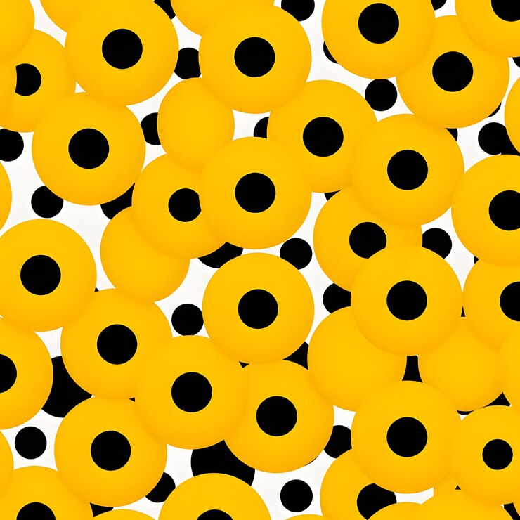 Foto eine gelbe blume mit schwarzen und weißen punkten