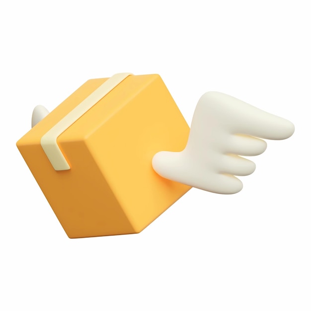 eine gelbe Schachtel mit einem Finger, der nach rechts zeigt