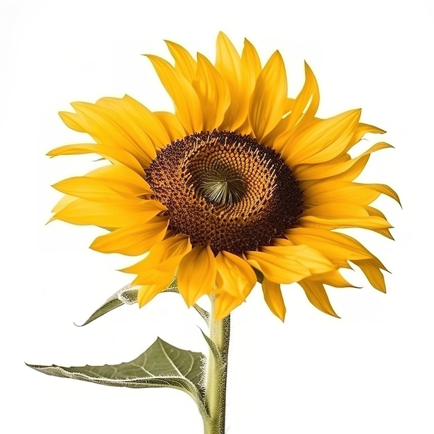 Foto eine gelbe sonnenblume mit brauner mitte