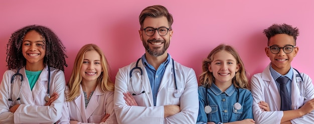 Foto eine gemeinschaftsgesundheitsmesse, die kostenlose untersuchungen anbietet hintergrund