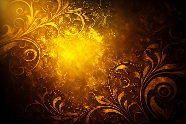 Eine gesprungene Glaswand mit einem goldenen gesprungenen Muster