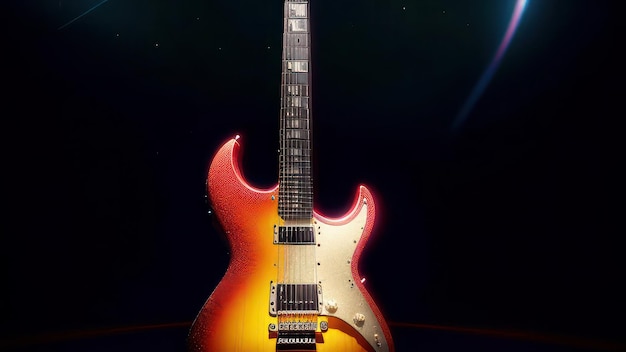 Eine Gitarre mit dem Wort „elektrisch“ darauf