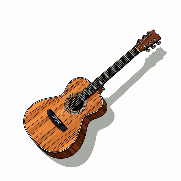 eine Gitarre mit einem braunen Griff und einem schwarzen Streifen an der Unterseite