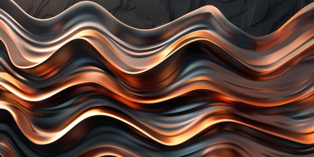 Eine gold-schwarze Welle mit einem dunklen Hintergrund