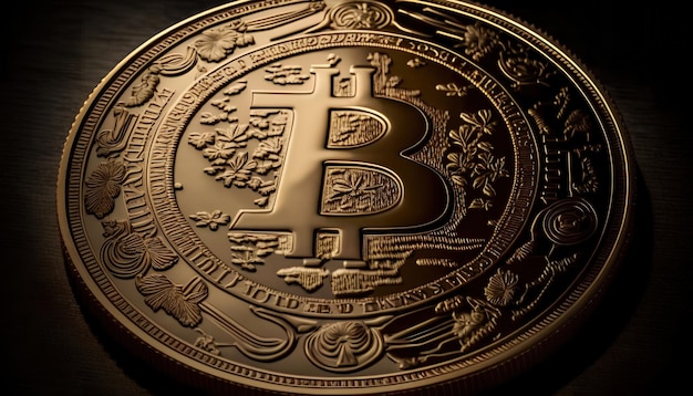 Eine goldene Bitcoin-Kryptowährung