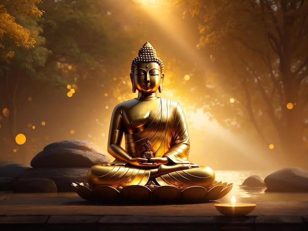 Eine goldene Buddha-Statue