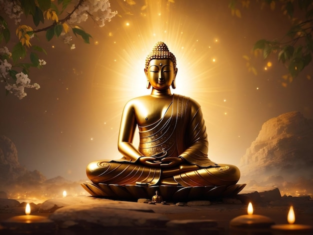 Eine goldene Buddha-Statue