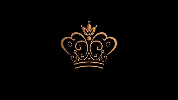 Eine goldene Krone auf schwarzem Hintergrund