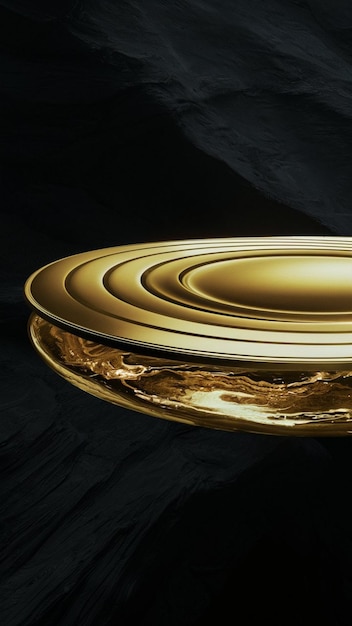 eine goldene Platte mit einem Ring, auf dem steht die goldene Farbe