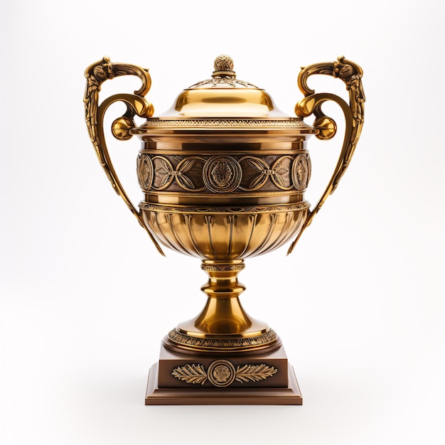 eine goldene Trophäe mit weißem Hintergrund