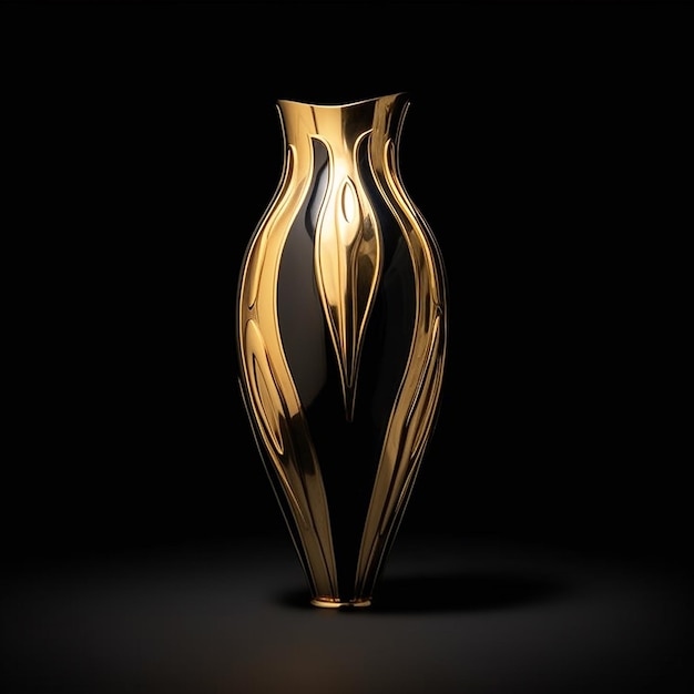 eine goldene Vase mit einem Licht darauf