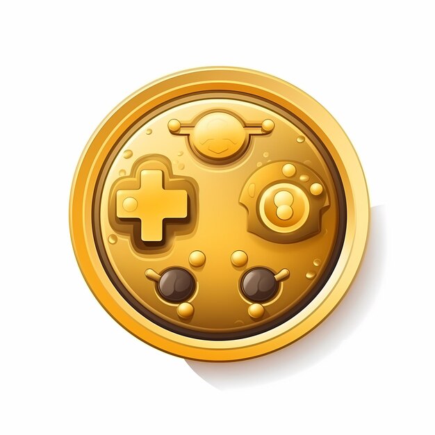 Eine Goldmünze mit einem Spiel-Controller darauf