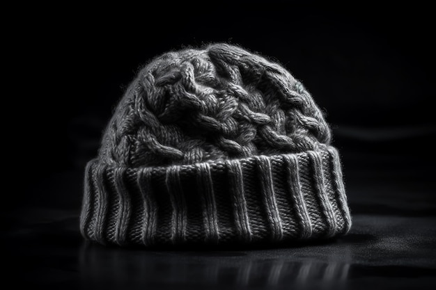 Eine graue Beanie-Mütze