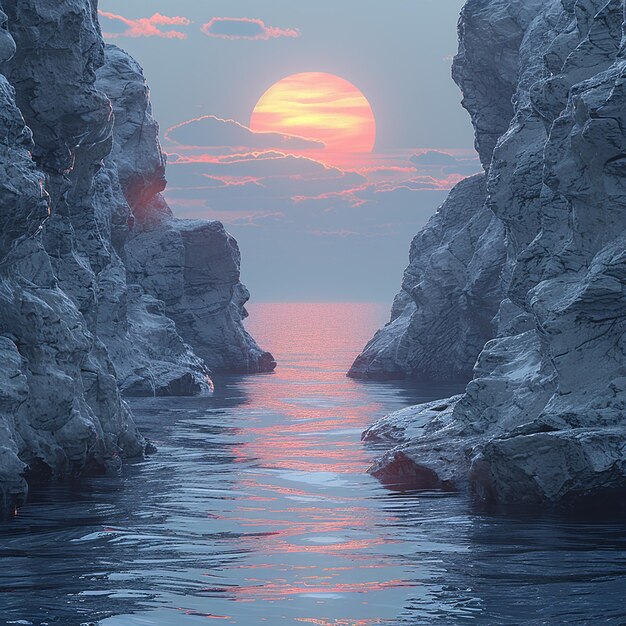 eine große Felsformation mit einem Vollmond im Hintergrund