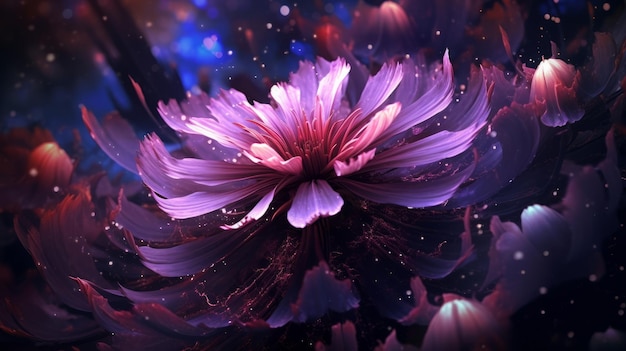 Eine große lila Blume mit vielen Blütenblättern