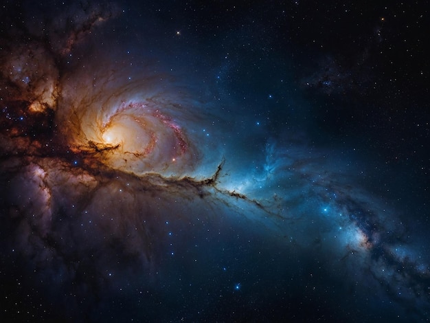 eine große spiralförmige Galaxie mit einer großen spiralförmigen Galaxie im Zentrum
