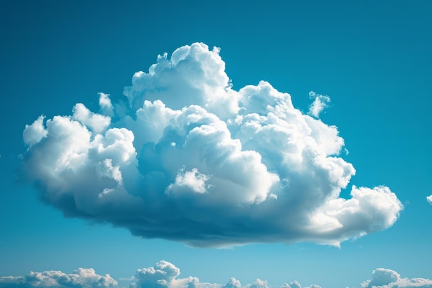 Eine große weiße Wolke gegen einen blauen Himmel