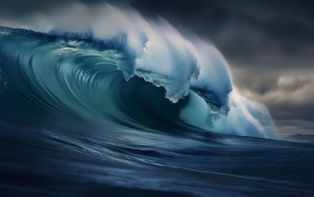 Eine große Welle ist dabei, in den Ozean zu stürzen.